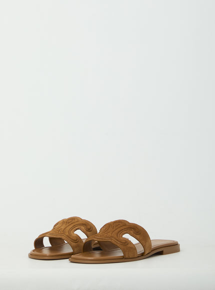 Celine Marina Mule In Suede Calfskin