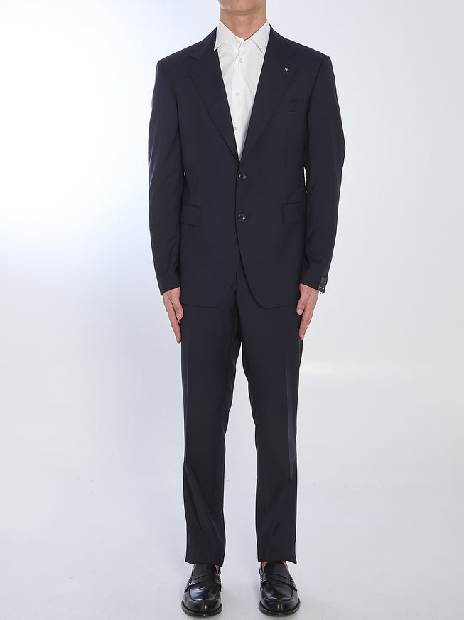 Tagliatore Biue Napoli Single-breasted Virgin Wool Suit Blue