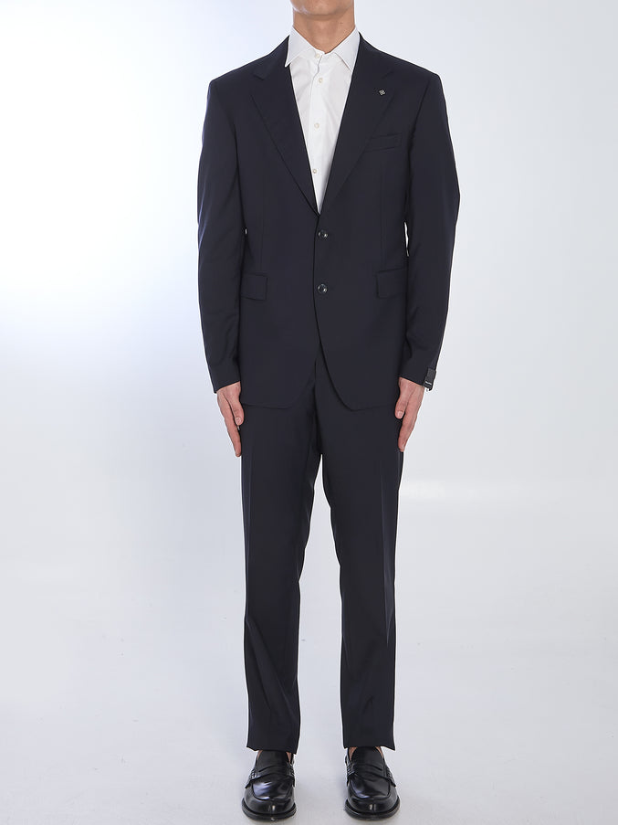 Tagliatore Biue Napoli Single-breasted Virgin Wool Suit Blue