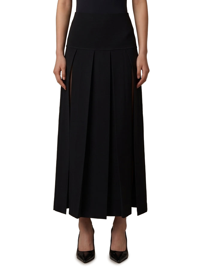 Alaia Pleated Midi Skirt 36 Black