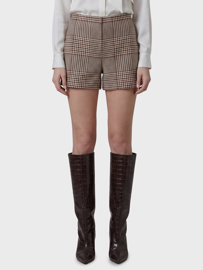 Federica Tosi Glen Plaid Shorts Beige