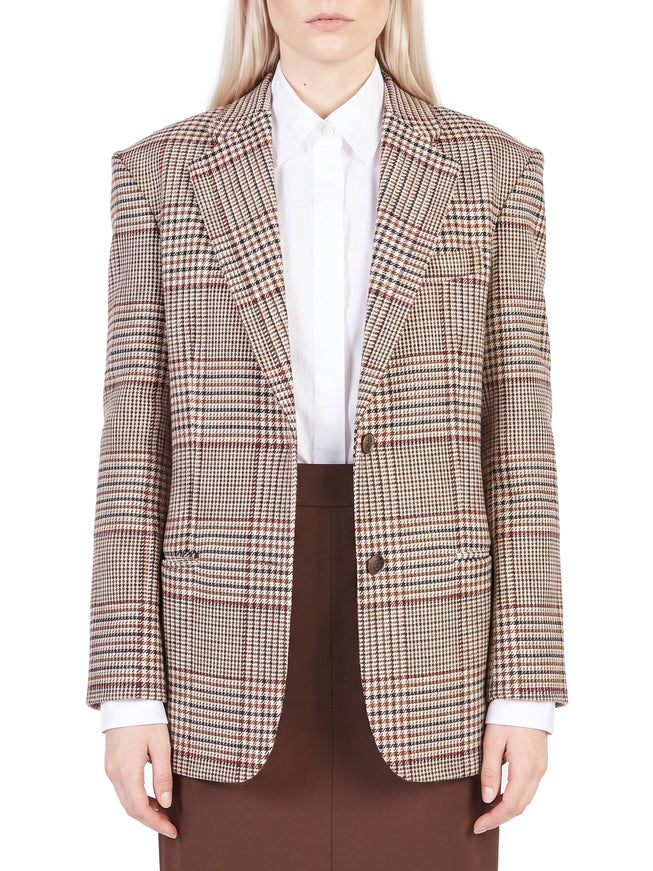 Federica Tosi Prince Of Wales Check Over Blazer Beige