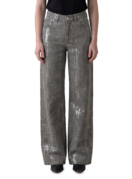 Federica Tosi Jeans With Sequin Embroidery Grey