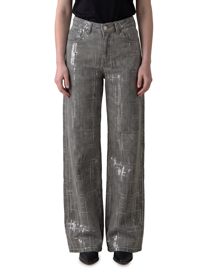 Federica Tosi Jeans With Sequin Embroidery Grey