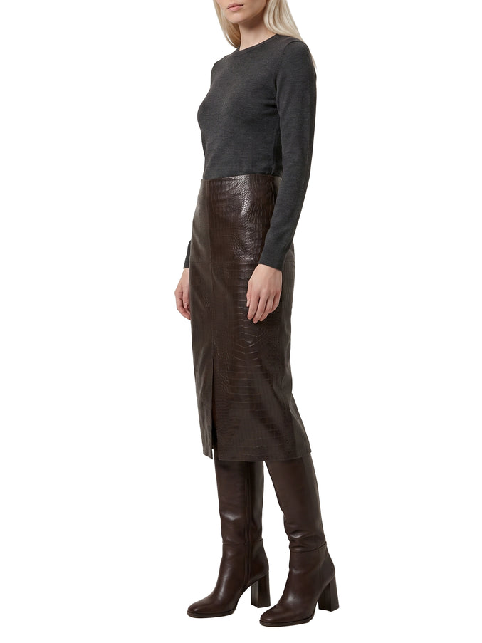 Federica Tosi Crocodile Print Midi Skirt