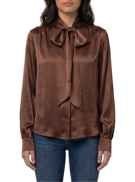 Federica Tosi Silk-blouse Blouse With Bow Brown