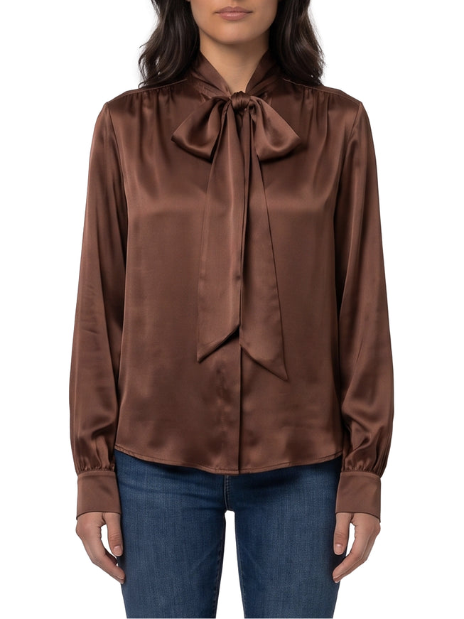 Federica Tosi Silk-blouse Blouse With Bow Brown