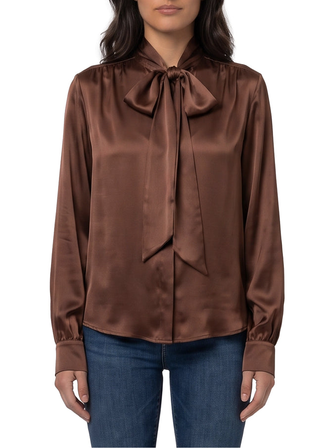 Federica Tosi Silk-blouse Blouse With Bow Brown