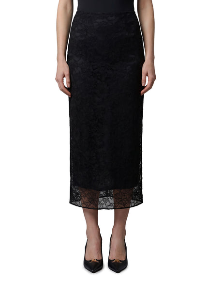 Dolce & Gabbana Black Lace Midi Skirt Black