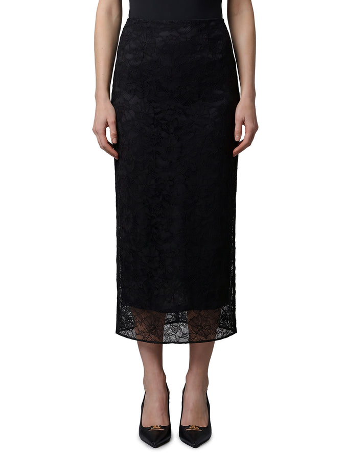 Dolce & Gabbana Black Lace Midi Skirt Black