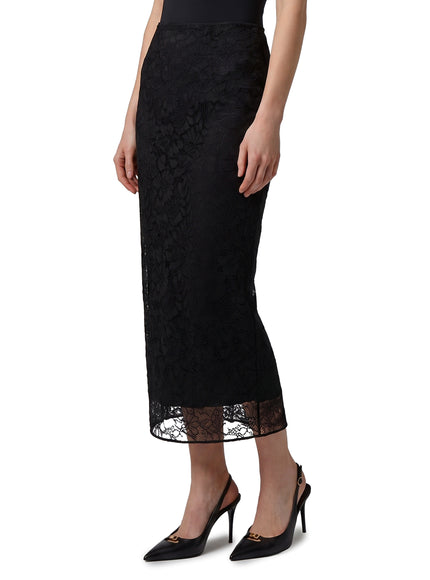 Dolce & Gabbana Black Lace Midi Skirt