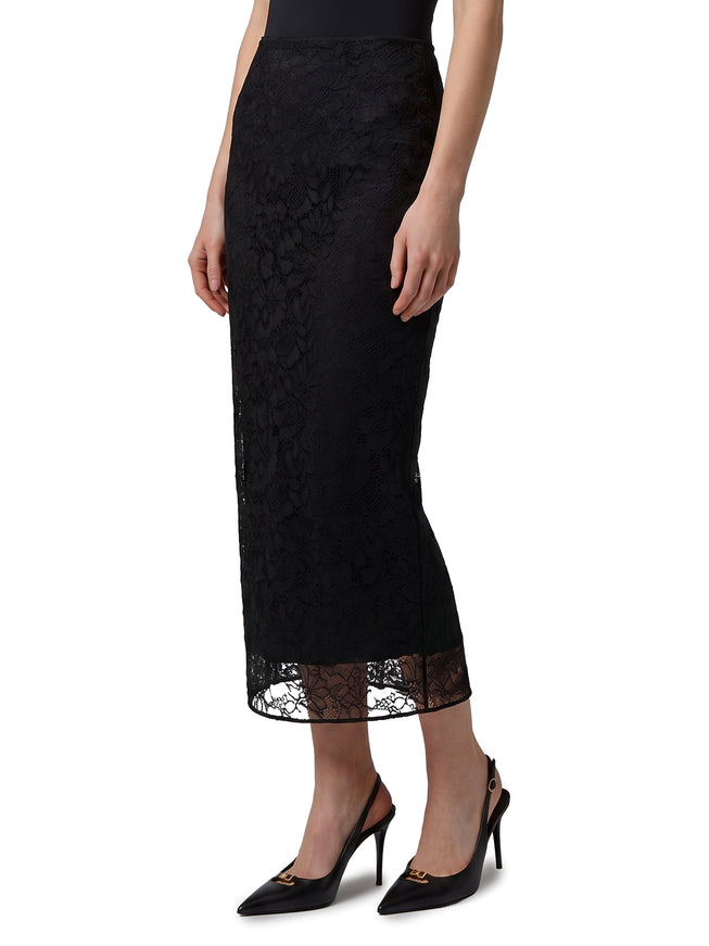 Dolce & Gabbana Black Lace Midi Skirt