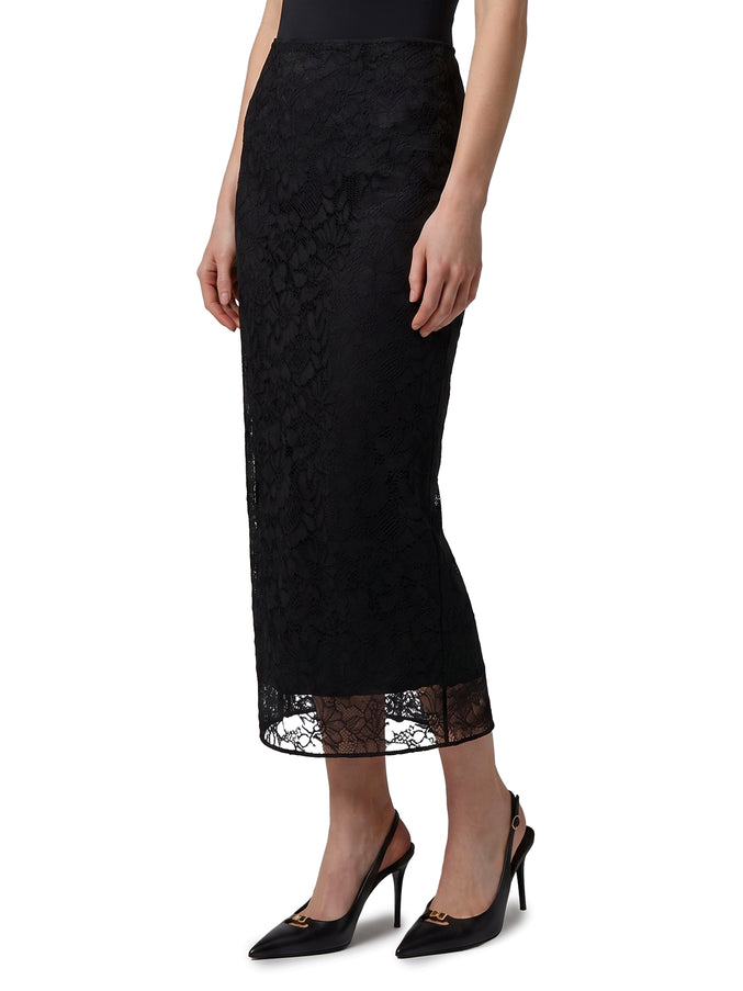 Dolce & Gabbana Black Lace Midi Skirt