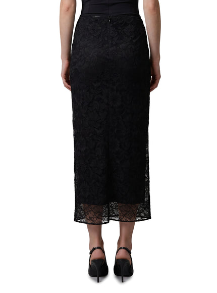 Dolce & Gabbana Black Lace Midi Skirt