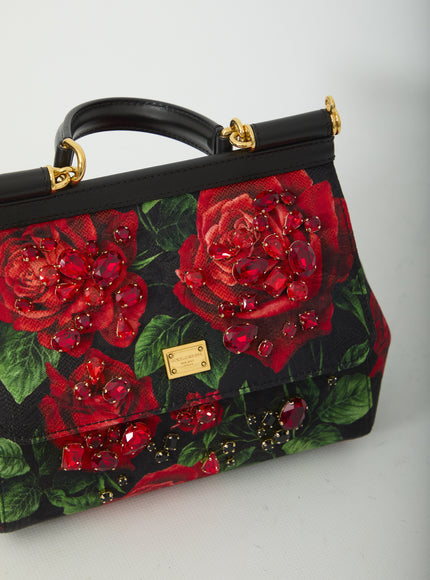 Dolce & Gabbana Small Sicily Handbag In Red Rose