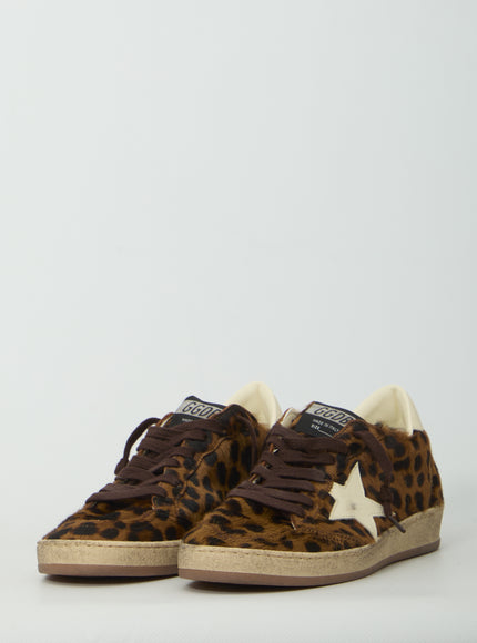 Golden Goose Ball Star Leopard Ponyhair Sneakers