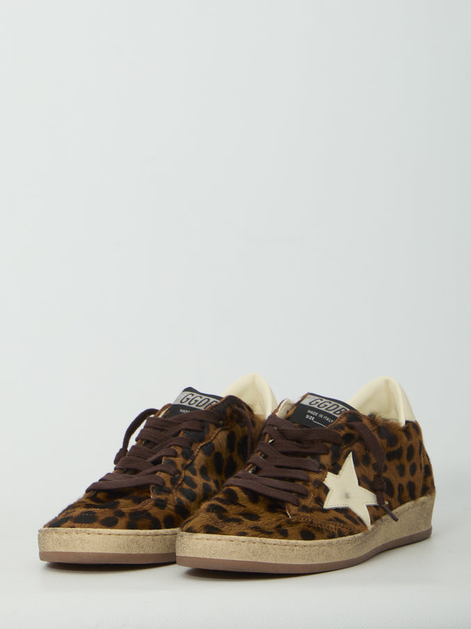 Golden Goose Ball Star Leopard Ponyhair Sneakers