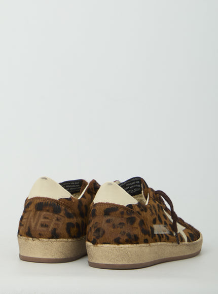 Golden Goose Ball Star Leopard Ponyhair Sneakers