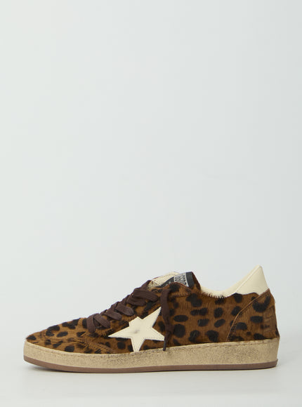 Golden Goose Ball Star Leopard Ponyhair Sneakers