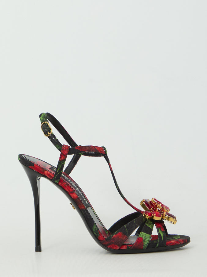 Dolce & Gabbana Red Rose Sandals Red