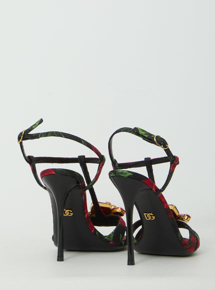 Dolce & Gabbana Red Rose Sandals