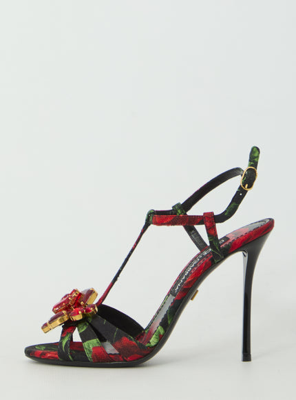 Dolce & Gabbana Red Rose Sandals