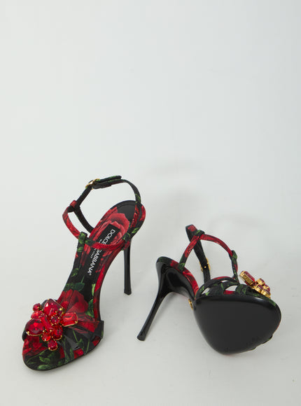 Dolce & Gabbana Red Rose Sandals