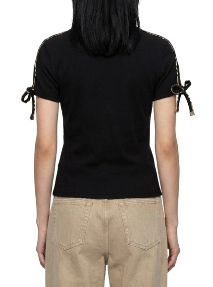 Burberry Taisie Ribbed Cotton T-Shirt in Black