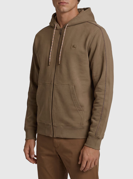 Burberry Finch Brown Cotton Zipped Hoodie