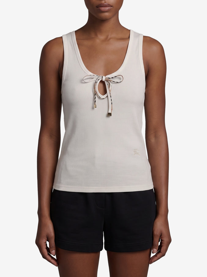 Burberry Tierra Lace-Up Top White