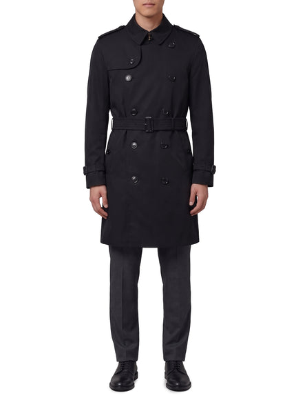 Burberry Kensington Mid-Length Heritage Trench Coat in Black Black