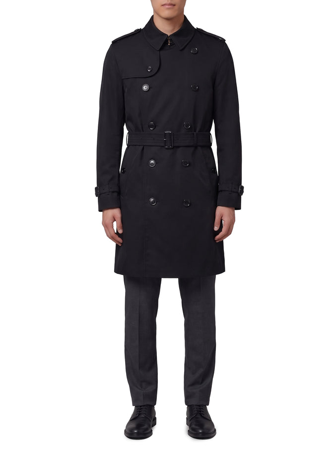 Burberry Kensington Mid-Length Heritage Trench Coat in Black Black