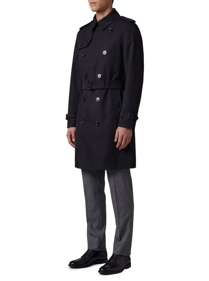 Burberry Kensington Mid-Length Heritage Trench Coat in Black