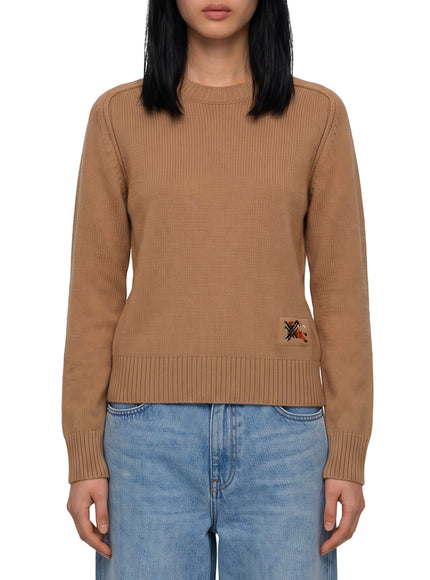 Burberry Janelle Wool and Cashmere Sweater in Camel Beige