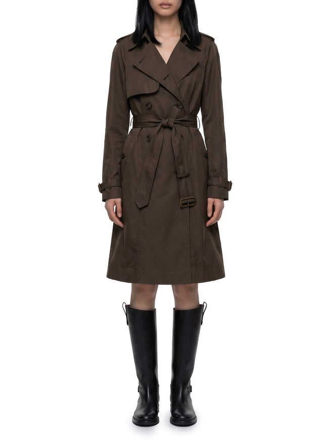 Burberry Long Pembury Trench Coat In Gabardine Brown