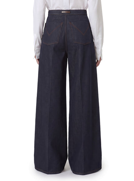 Max Mara Quatto Wide-Leg Denim-Effect Trousers