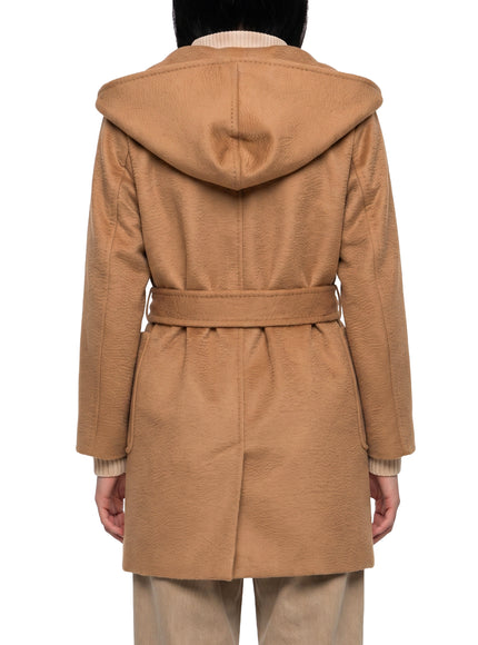 Max Mara Rialto Hooded Camel Wrap Coat