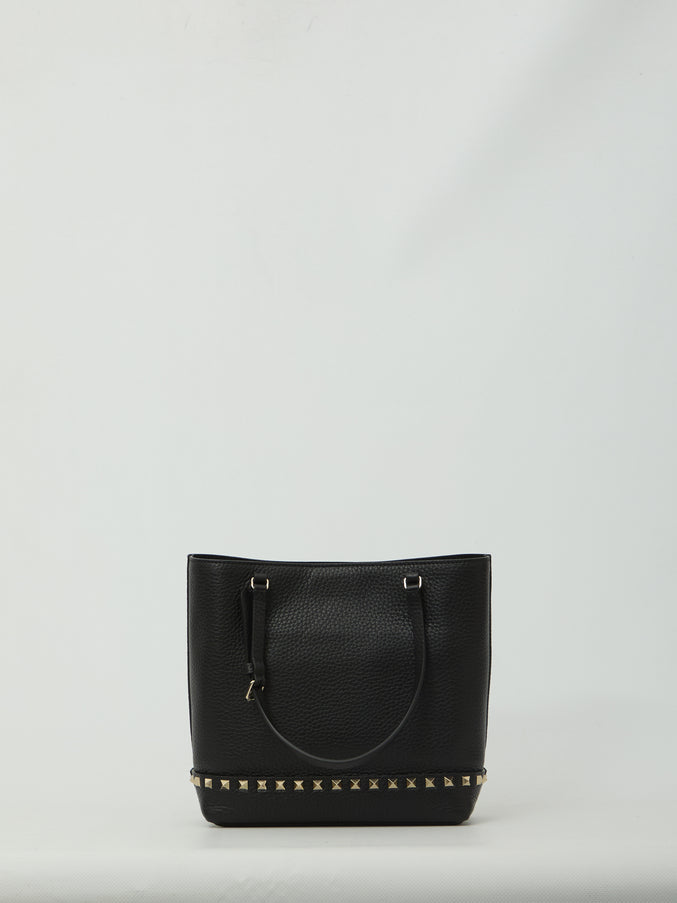 Valentino Garavani Small Rockstud Tote Bag QT Black