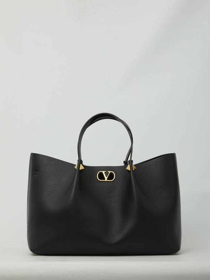 Valentino Garavani Large Vlogo Signature Tote Bag QT Black