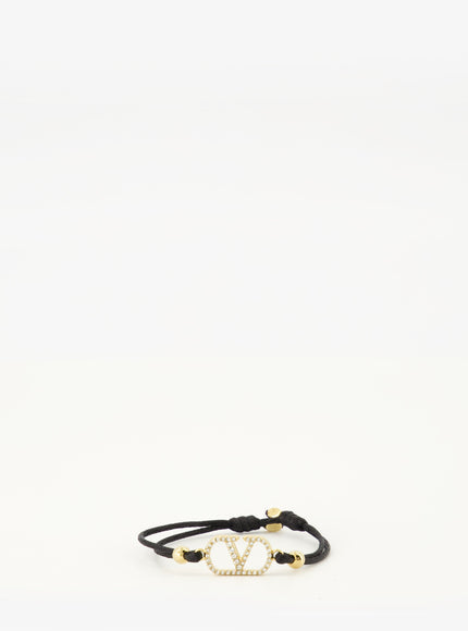Valentino Garavani Vlogo Signature Swarovski® Crystal Bracelet QT Black