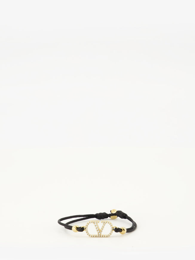 Valentino Garavani Vlogo Signature Swarovski® Crystal Bracelet QT Black