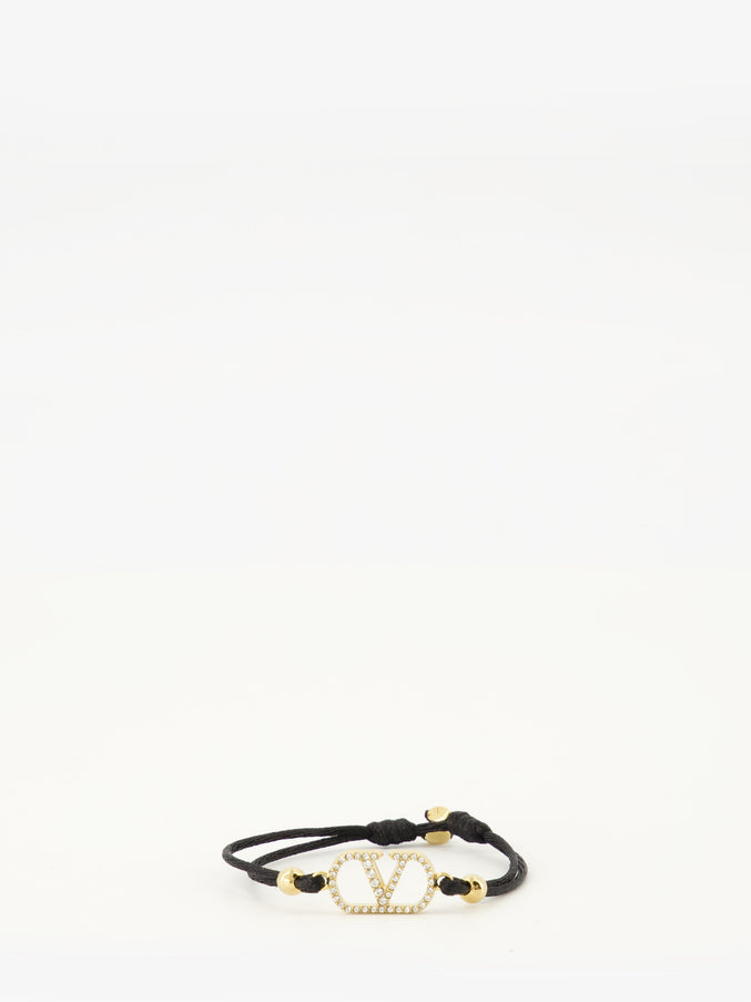 Valentino Garavani Vlogo Signature Swarovski® Crystal Bracelet QT Black