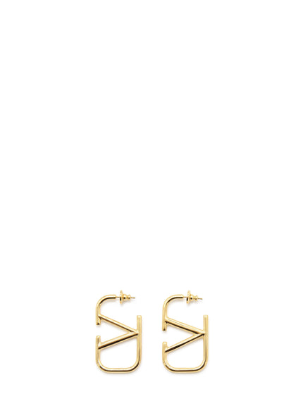 Valentino Garavani Vlogo Signature Metal Earrings QT Gold