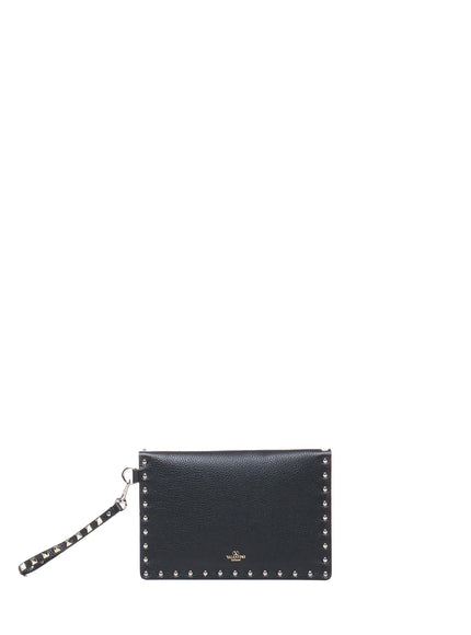 Valentino Garavani Grainy Calfskin Rockstud Pouch
