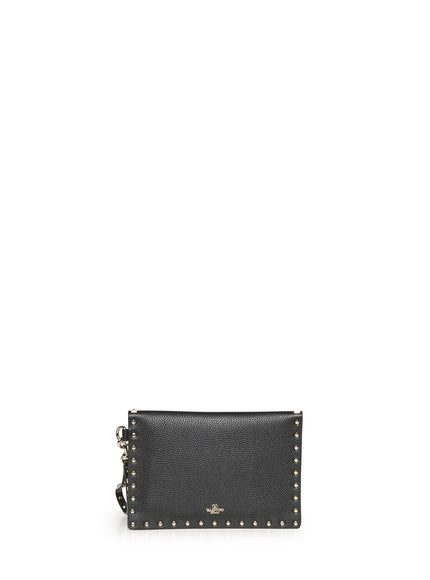 Valentino Garavani Grainy Calfskin Rockstud Pouch