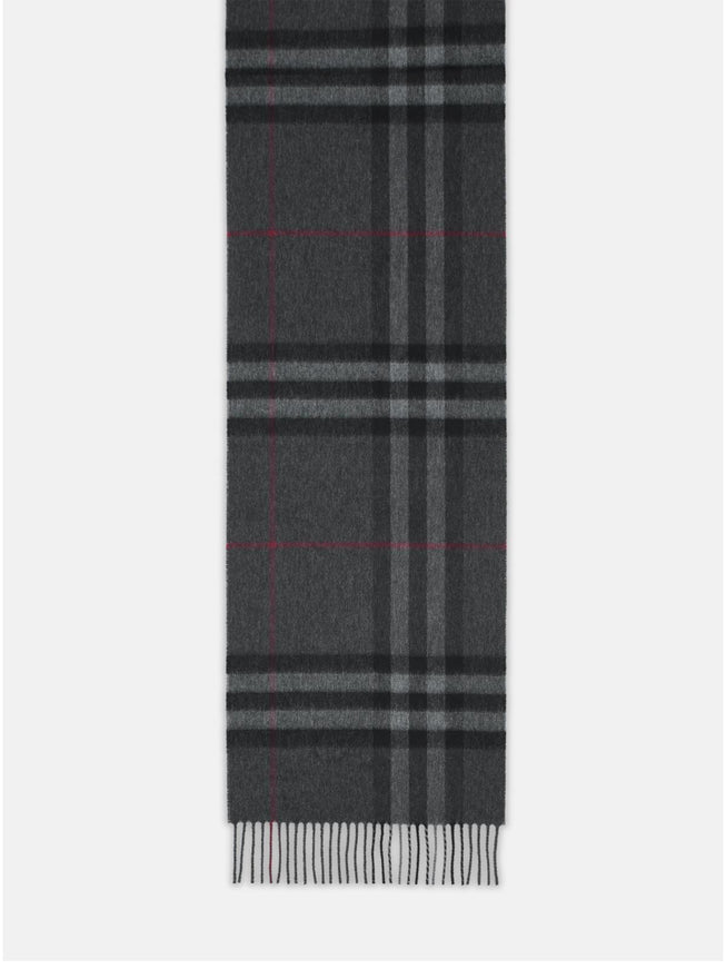 Burberry Check Cashmere Scarf QT Grey