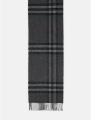 Burberry Check Cashmere Scarf QT Grey