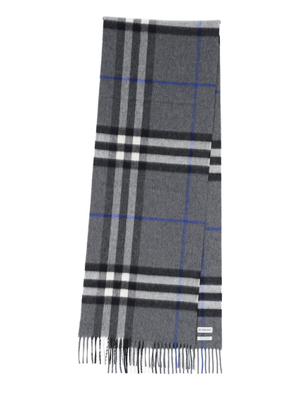 Burberry Check Cashmere Scarf QT Grey