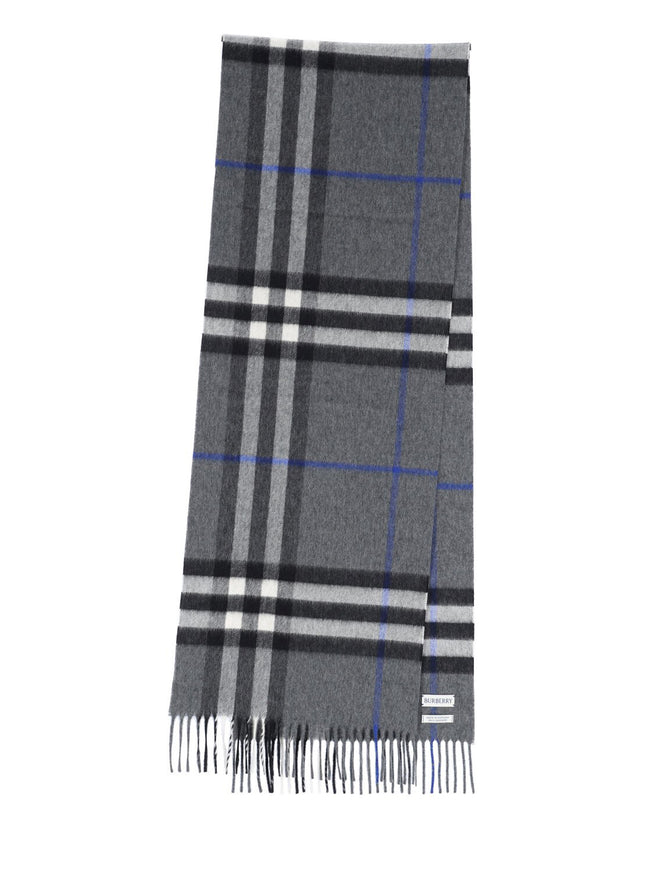 Burberry Check Cashmere Scarf QT Grey