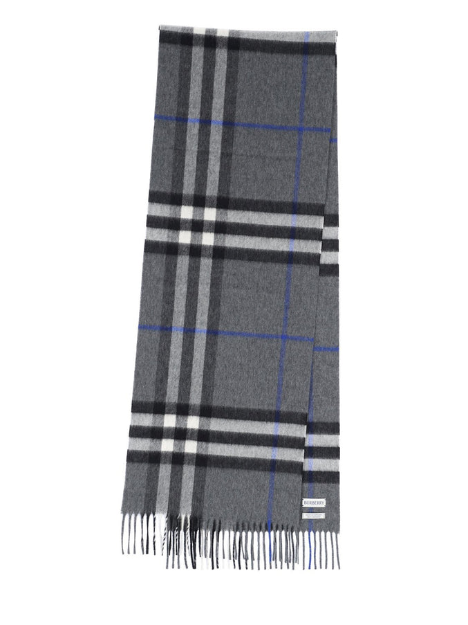 Burberry Check Cashmere Scarf QT Grey